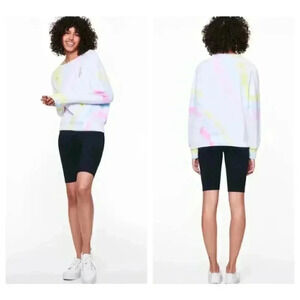 Betsey Johnson Angled Tie Dye Sweatshirt White XS